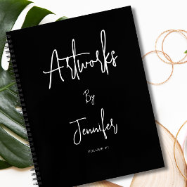 Elegant Black Script Name Artwork Sketchbook