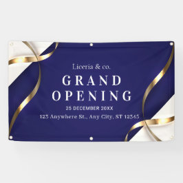 Elegant Blue and White Grand Opening Celebration
