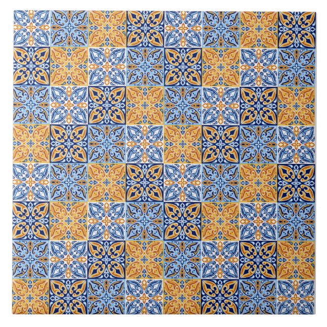 Elegant blue& brow yellow Italian  pattern  (Frente)