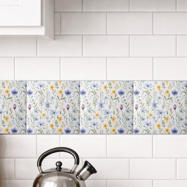 Elegant Blue Purple Watercolor Wildflower  (Criador carregado)