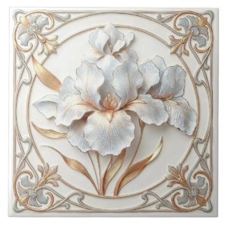 Elegant Blue Rose Gold Stylized Lilies