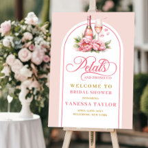 Elegant blush and gold welcome sign editable