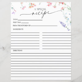 Elegant Boho Wildflower | Cartões de receita