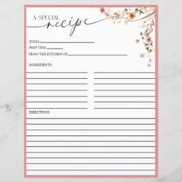 Elegant Boho Wildflower | Cartões de receita