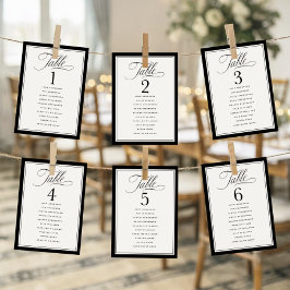 Elegant Border Wedding Seating Chart Table Numbers
