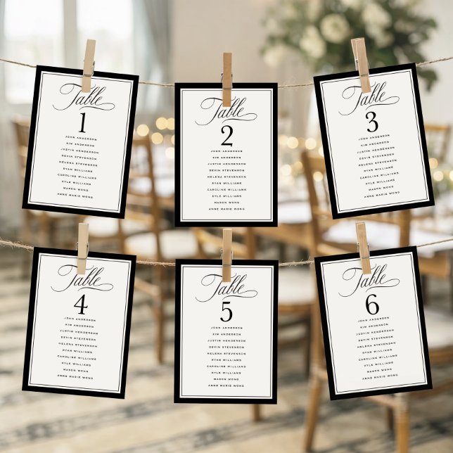 Elegant Border Wedding Seating Chart Table Numbers (Criador carregado)