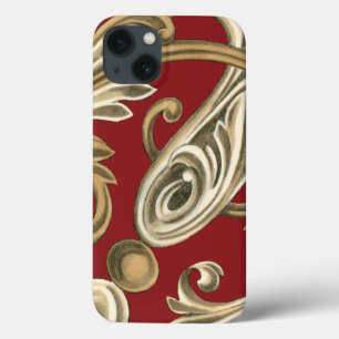 Elegant Botanical Motif with Tan Foliage