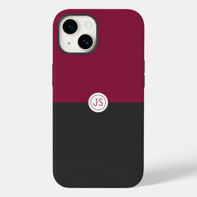 Elegant Burgundy and Black Monogram (Verso)