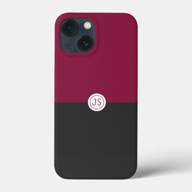 Elegant Burgundy and Black Monogram (Verso)