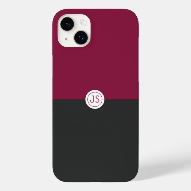 Elegant Burgundy and Black Monogram (Verso)