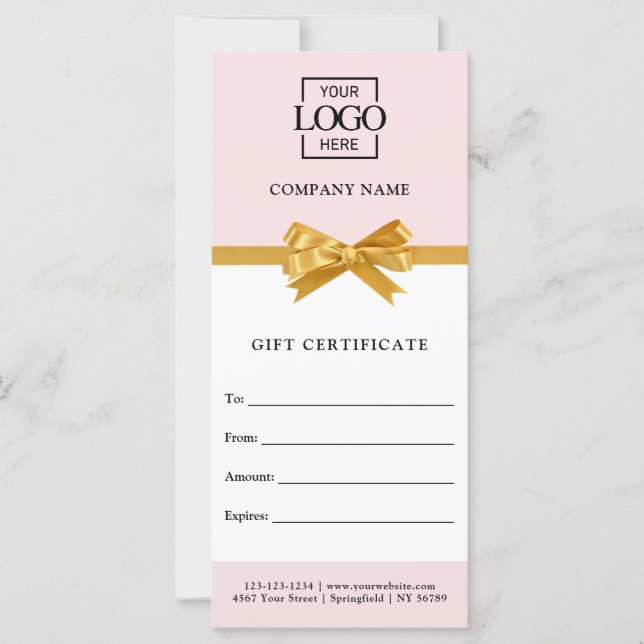 Elegant Business Personalized Gift Certificate (Frente)