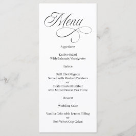 Elegant Calligraphy Black and White Menu