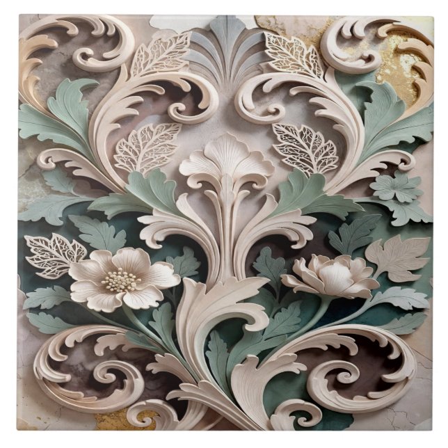 Elegant Carved Floral Baroque Design (Frente)