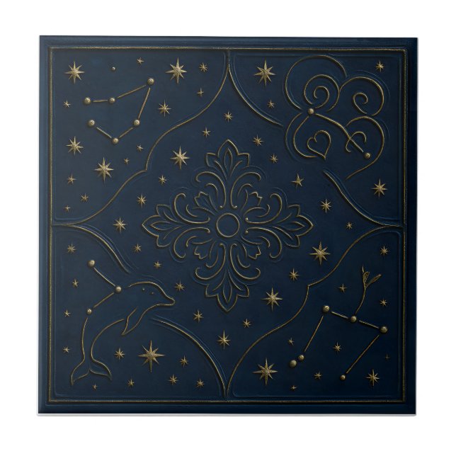 Elegant Celestial Ceramic Tile (Frente)