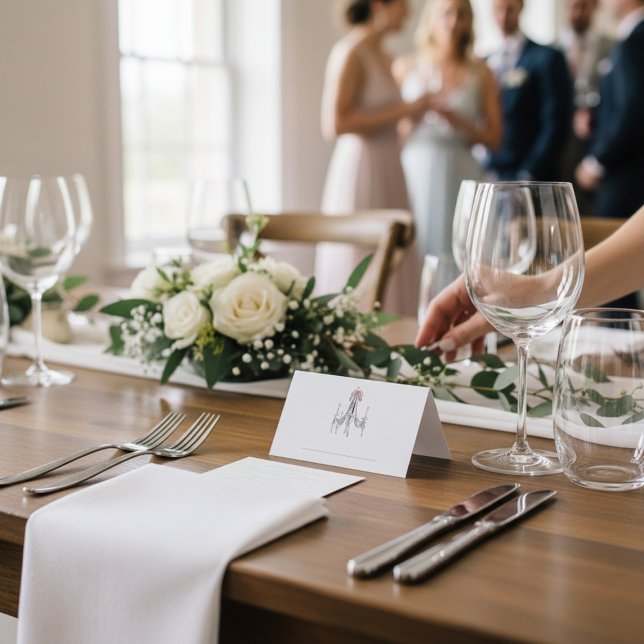 Elegant Chandelier Script Name Wedding place card (Criador carregado)