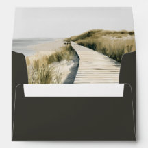 Elegant Charcoal Script Return Address Wedding