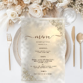 Elegant Chic Gold Frame Wedding Menu Card