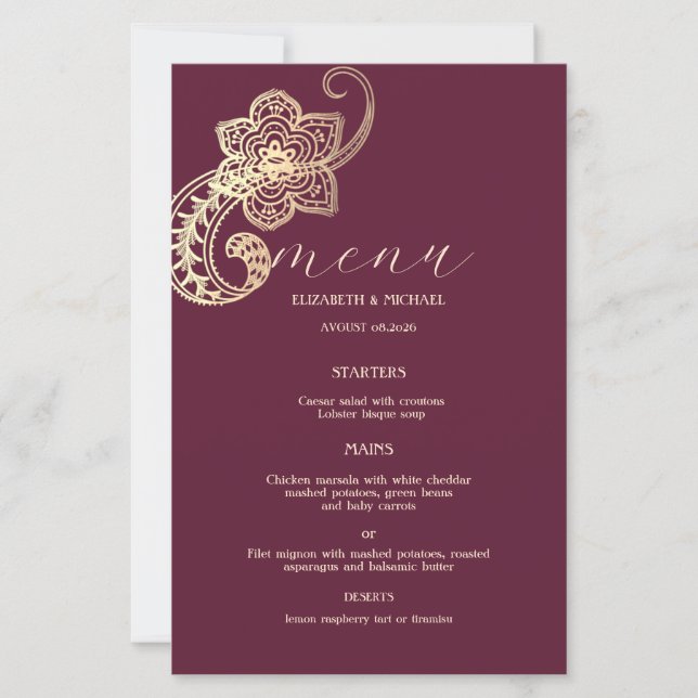 Elegant Chic Gold Paisley (Frente)