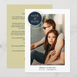 Elegant Chic Navy Gold Photo Sophisticated Wedding
