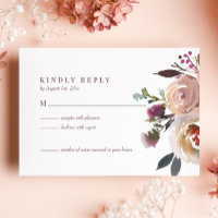 Elegant Chic Romantic Rose Wedding RSVP Card