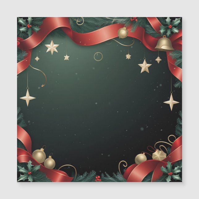 Elegant Christmas Frame Background with Gold Stars (Frente)