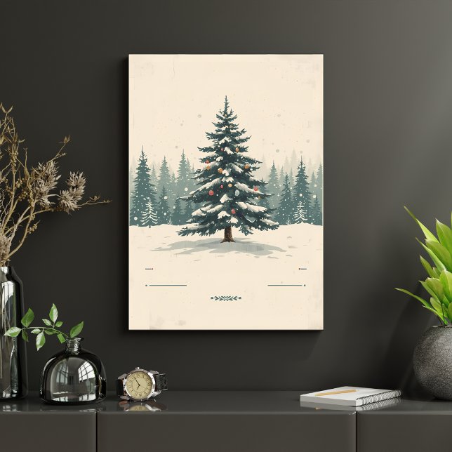 Elegant Christmas Tree Amidst Snowy Poster (Criador carregado)
