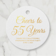 Elegant Classic Foil Cheers to 55 Years Gold