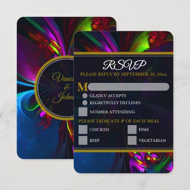 Elegant Classic Modern Floral Pattern #902 Wedding (Frente/Verso)