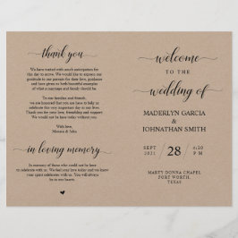 Elegant Classy Wedding Ceremony Foldable Program