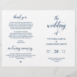 Elegant Classy Wedding Ceremony Foldable Program