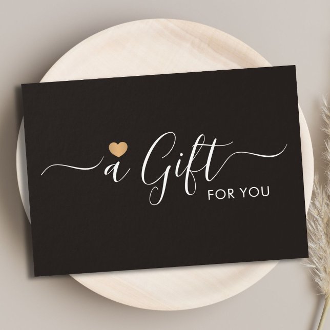 Elegant Clean Faux Gold Heart Ivory Black (Criador carregado)