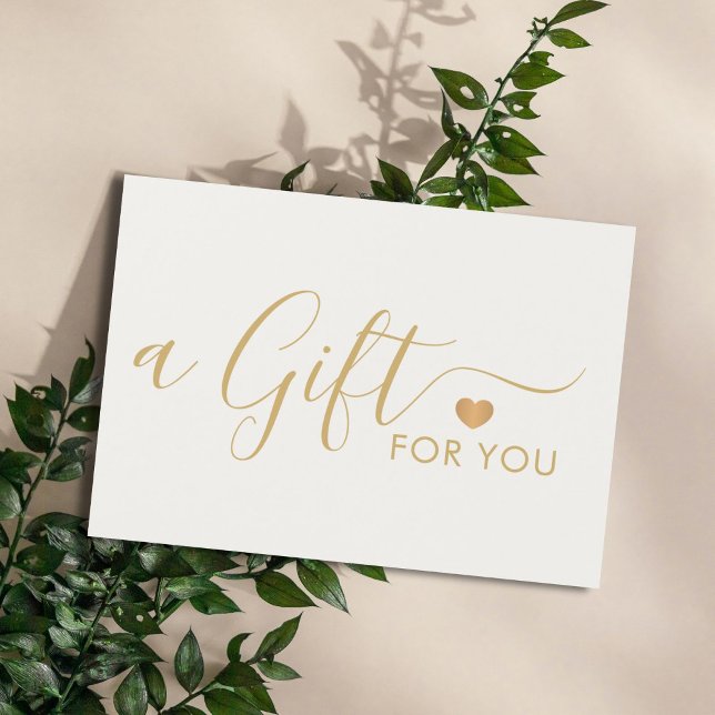 Elegant Clean Faux Gold Heart Warm White (Criador carregado)