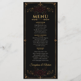 Elegant Dark Gothic Wedding Menu