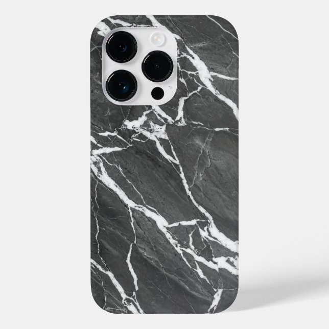 Elegant Dark Grey Marble Texture iPhone Case (Verso)