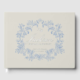 Elegant Dusty Blue Toile Floral Victorian Wedding