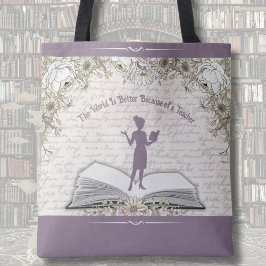 Elegant Dusty Plum Inspirational Teacher Tote Bag