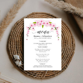 Elegant Earthy Greenery Watercolor Wedding Menu