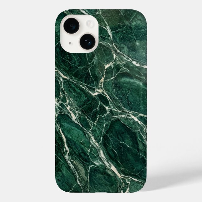 Elegant Emerald Green Marble Texture iPhone Case (Verso)