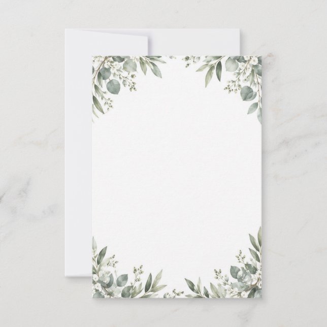 Elegant Eucalyptus Botanical RSVP Card (Frente)