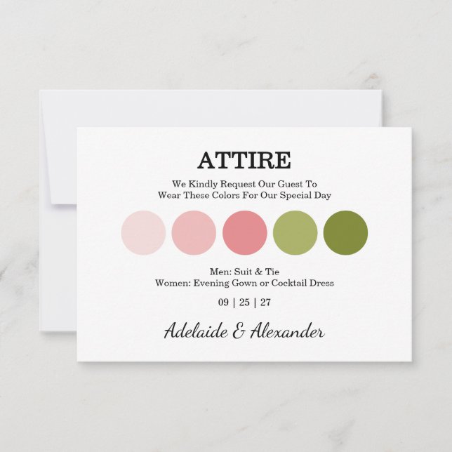 Elegant Floral Botanical Rose Pink Wedding (Frente)