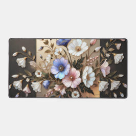 Elegant Floral Desk Mat Luxury Botanical Mouse Pad
