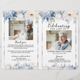Elegant Floral Funeral Program | Order of Service