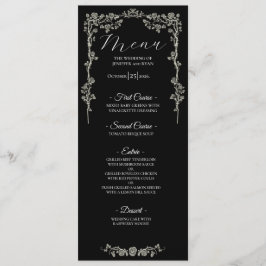 Elegant floral Gothic Wedding Menu
