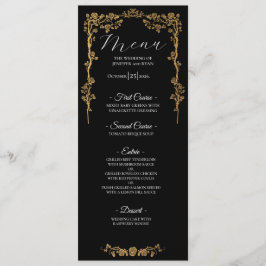 Elegant floral Gothic Wedding Menu