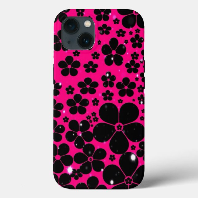Elegant Floral iPhone 13 Case com Na moda Design (Verso)