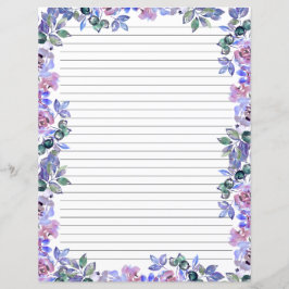 Elegant Floral Monogram Stationery Paper