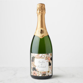 Elegant Floral Personalized Wedding Bottle Labels