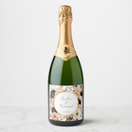 Elegant Floral Personalized Wedding Bottle Labels