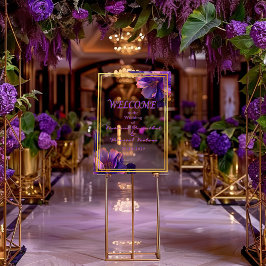 Elegant Floral Purple Luminous Violets Wedding 