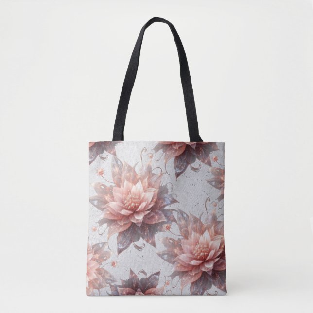 Elegant Floral Tote – Aesthetic Reusable Shopping  (Frente)